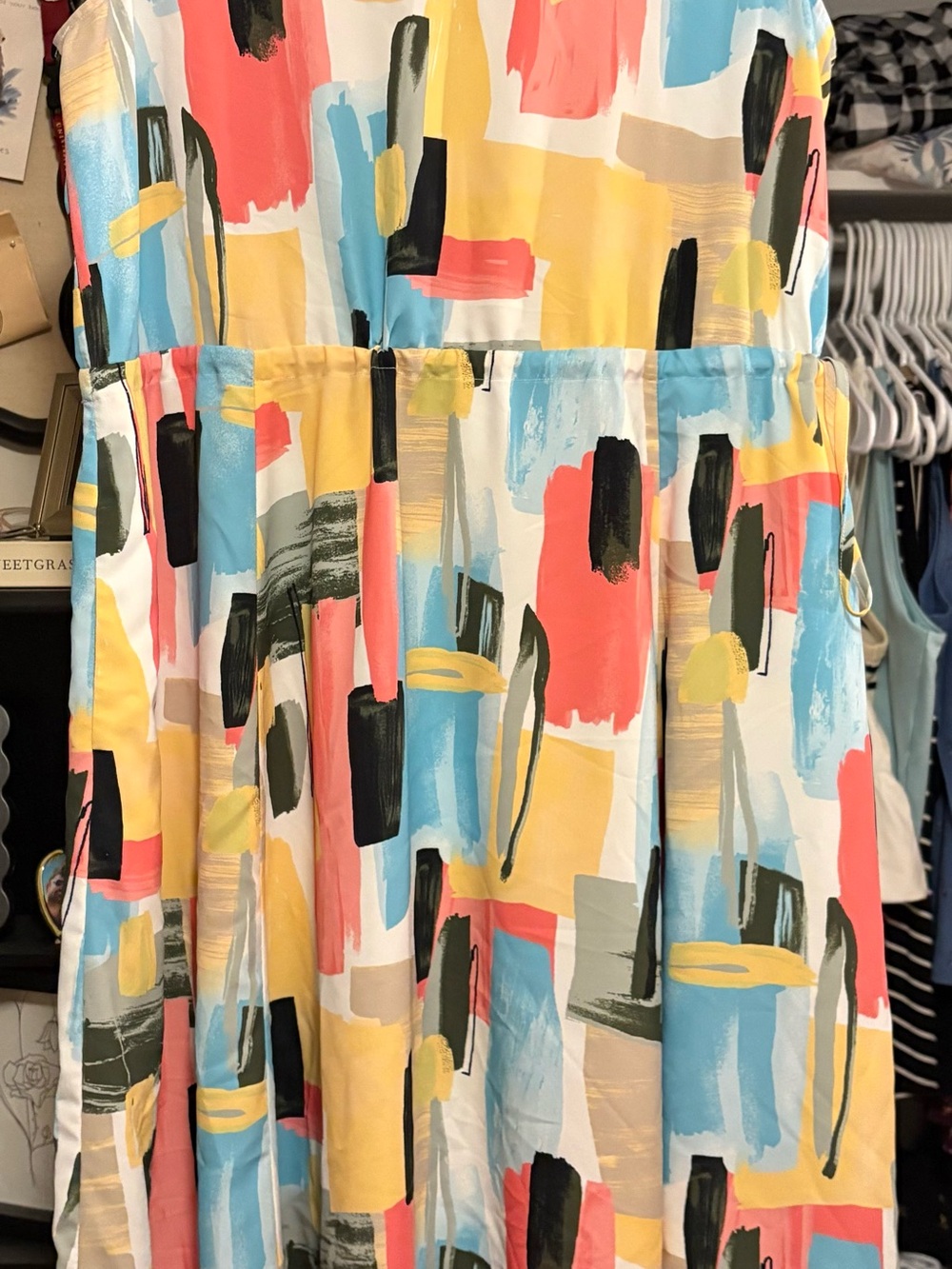 Ladies Large “Northern Reflections” Sleeveless Dress w/ Tie Waist